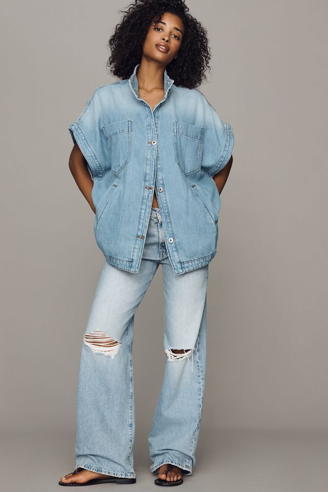 Pilcro Washed Cotton Blend Oversized Cape  #2