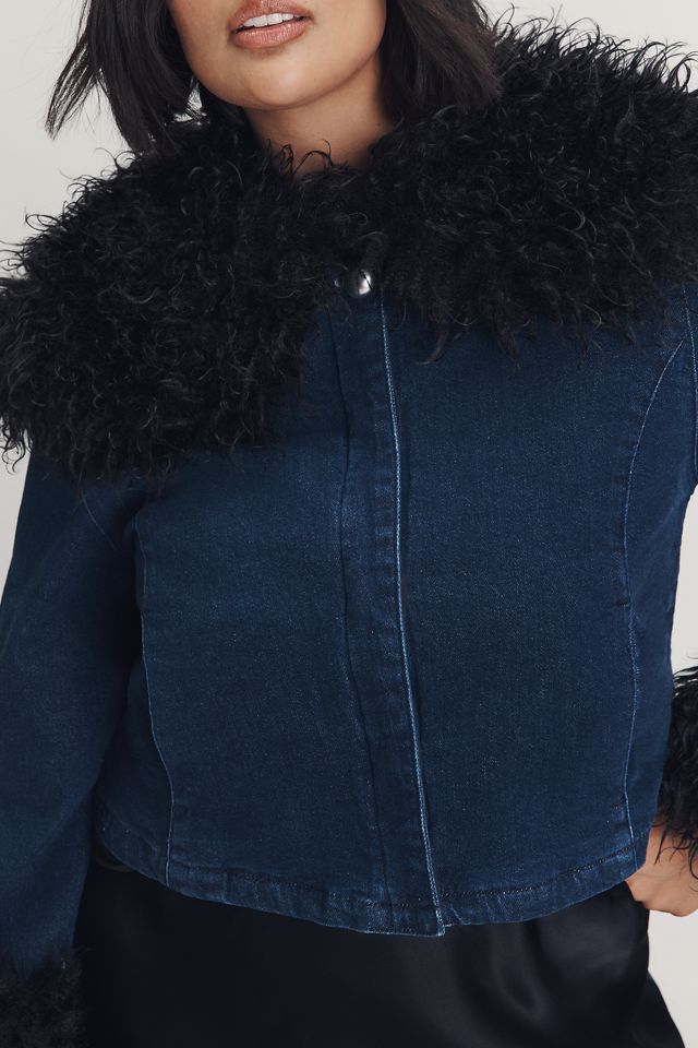 TT Studios Kimmy Faux Fur Trim Crop Jacket #5