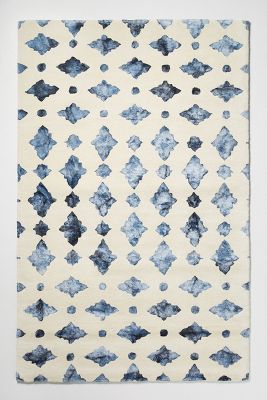 Anthropologie Moroccan Tile Rug By  In Blue Size 12 X 15