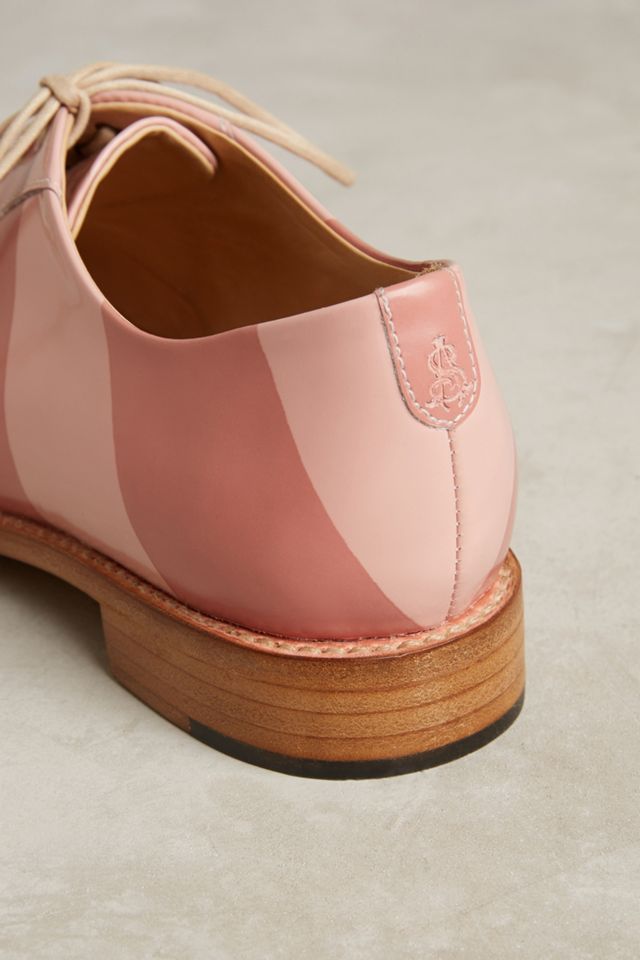 アンジェラ スコット ミスター スミス ストライプ オックスフォードsize43 Mr. Smith Navy Leather Women's Striped Oxford