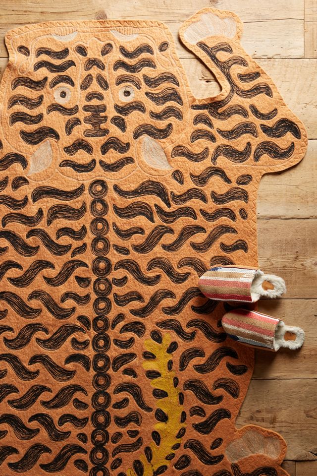 Embroidered Tiger Rug #1
