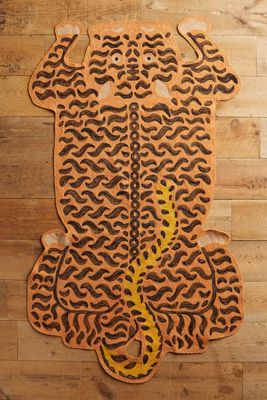 Embroidered Tiger Rug