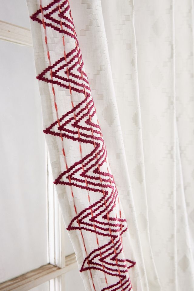 Chevron-Trimmed Curtain #1