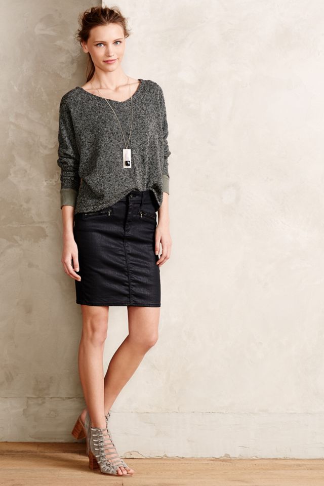 AG Coated Denim Pencil Skirt #2