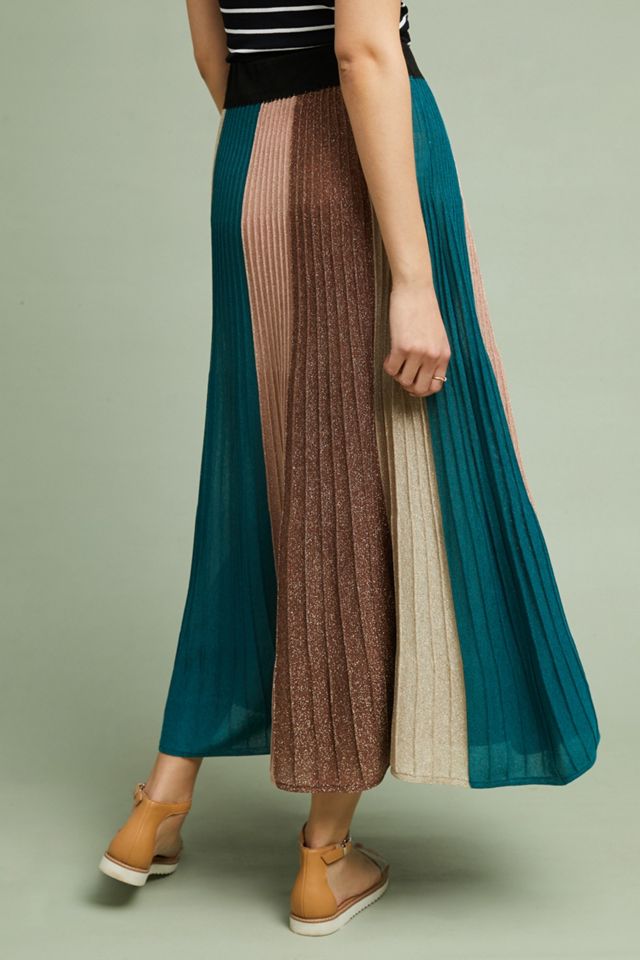 Metallic Striped Maxi Knit Skirt #1