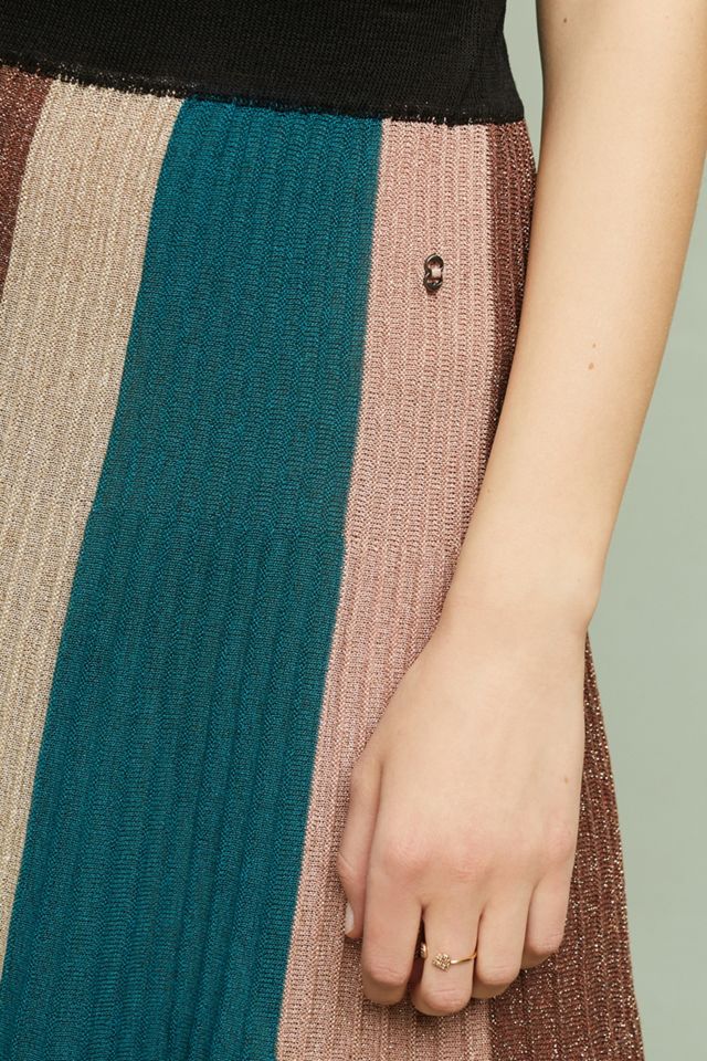 Metallic Striped Maxi Knit Skirt #2