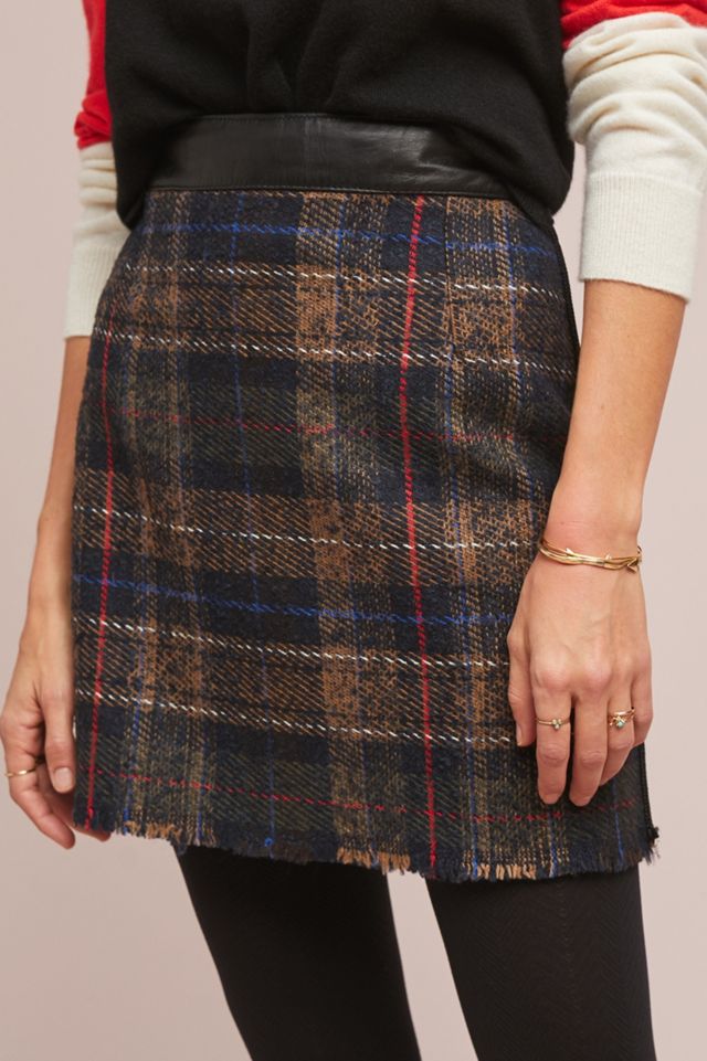 Leather + Plaid Mini Skirt #2