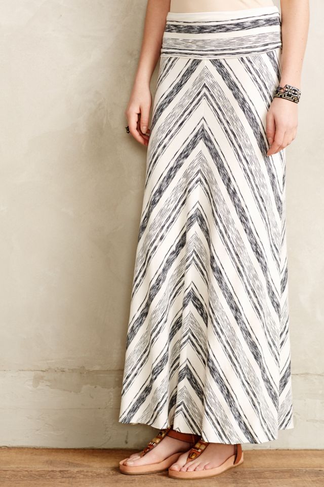 Sketched Stripe Maxi Skirt