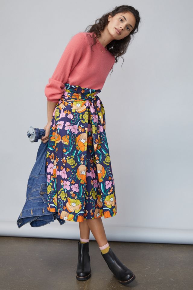 Corey Lynn Calter Kyla Paperbag Midi Skirt #1