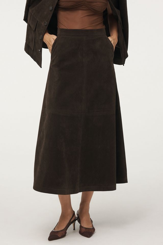 Joe's Jeans Tavi Faux-Suede Midi Skirt #1