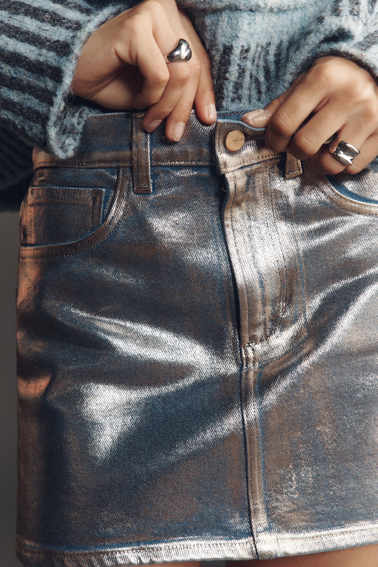 Joe's Jeans Tessa Disco Foil Mini Skirt
