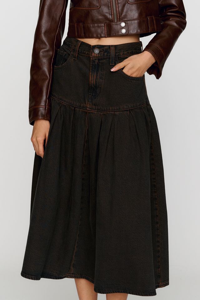 Levi's 100% Cotton Pleated Midi Skirt #1