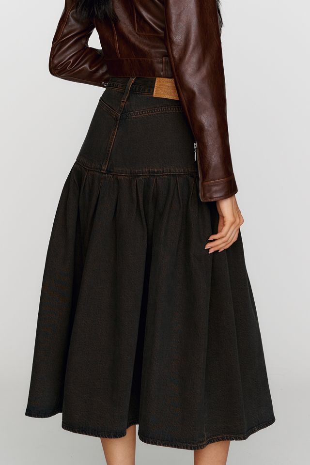 Levi's 100% Cotton Pleated Midi Skirt #3