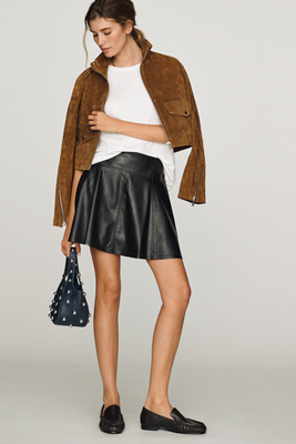 PAIGE Darcy Faux Leather Mini Skirt by Anthropologie