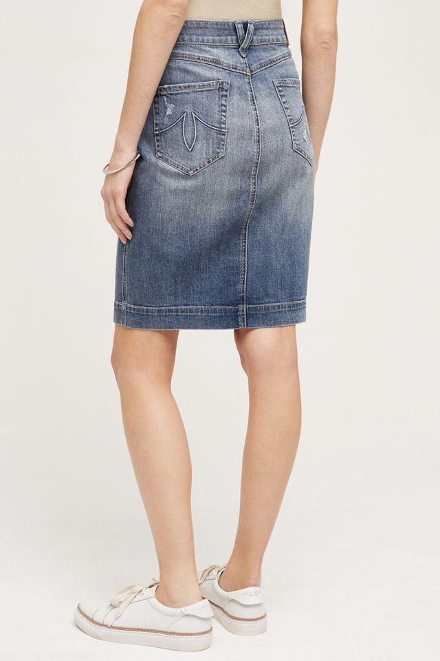 Level 99 Distressed Denim Skirt #2