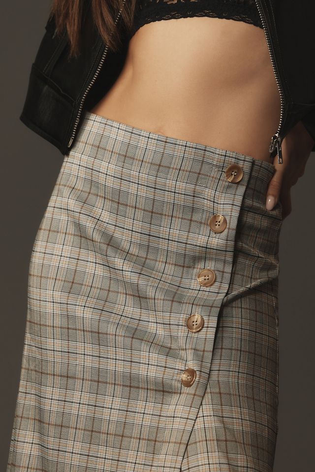 Porridge Button-Side Midi Skirt #3