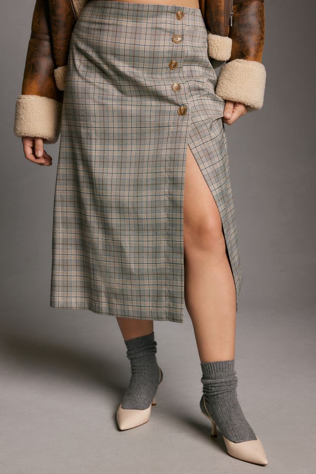 Porridge Button-Side Midi Skirt #5