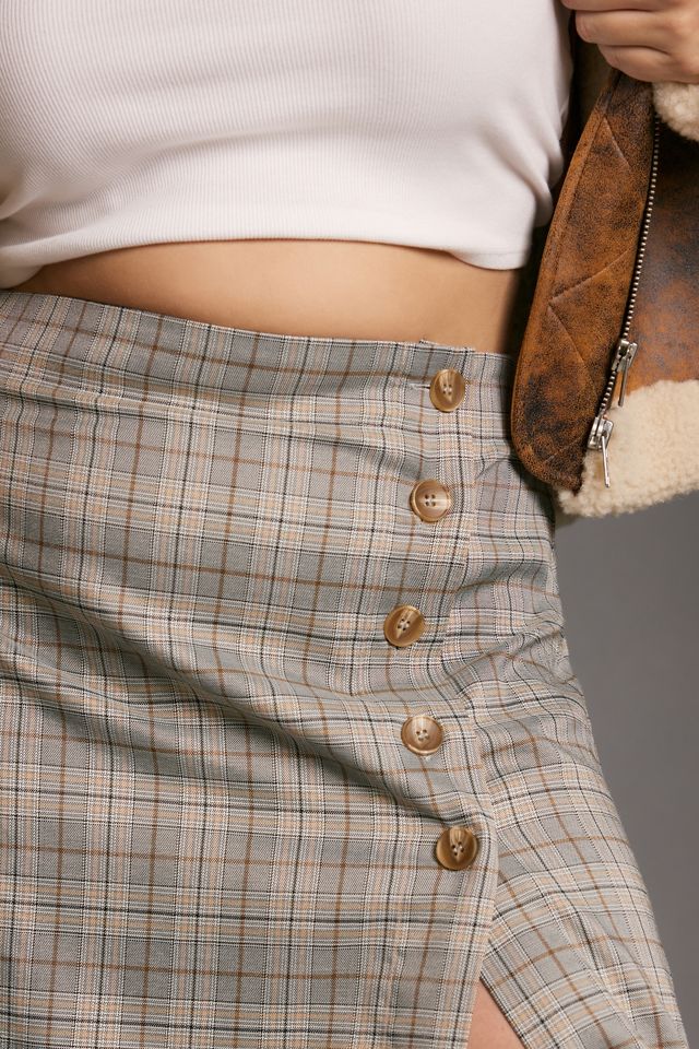 Porridge Button-Side Midi Skirt #7