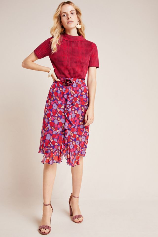 Anna Sui Petunia Ruffled Chiffon Skirt | Anthropologie