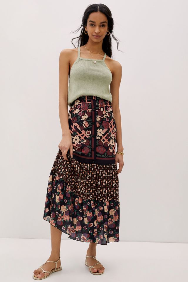 Anna Sui Trellis of Flowers Maxi Skirt | Anthropologie