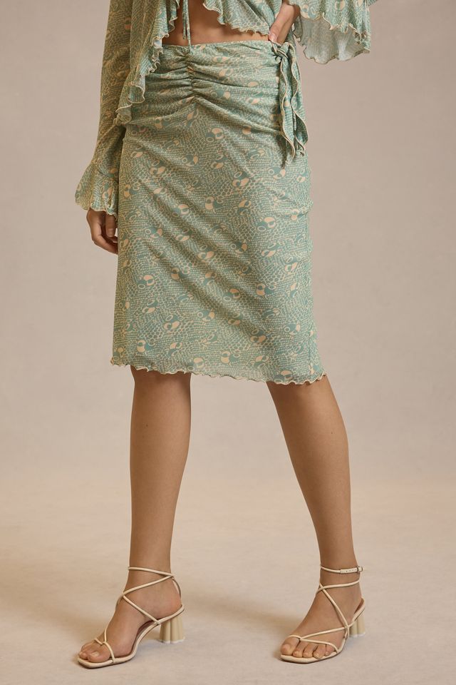 Anna Sui Floating Tulips Ruched Skirt #1