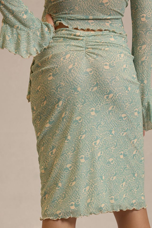 Anna Sui Floating Tulips Ruched Skirt #3