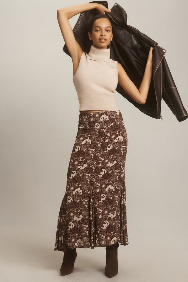 Anna Sui Floral Midi Skirt | Anthropologie