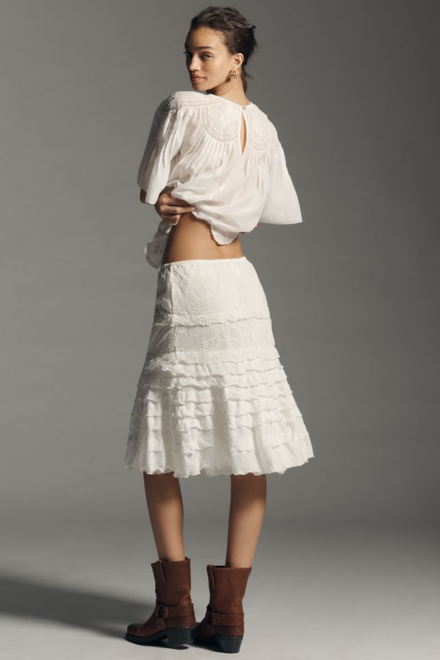 Anna Sui Embroidered Ruffle Skirt #2