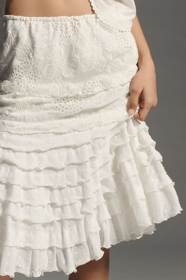 Anna Sui Embroidered Ruffle Skirt #3