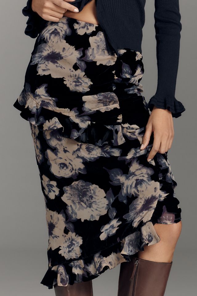 Anna Sui Printed Ruffle Midi Skirt #1