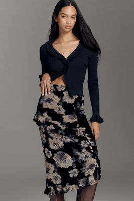Anna Sui Printed Ruffle Midi Skirt