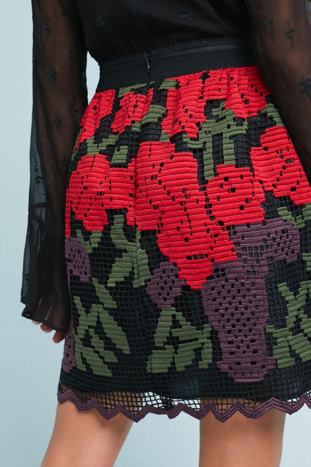 Anna Sui Rose Embroidered Skirt #2