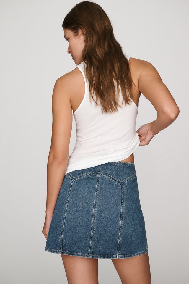 Wrangler Paneled Denim Mini Skirt #3