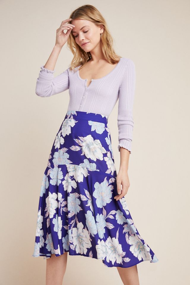 Emily Pink Floral Frill Detail Wrap Skirt - Women from Yumi UK