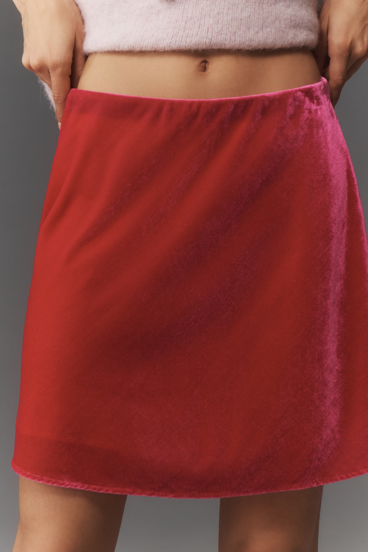 Tilda Velvet Mini Slip Skirt