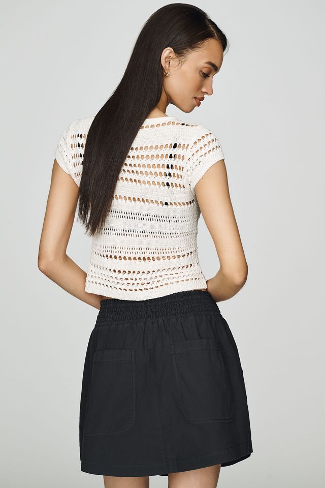 By Anthropologie Pleated Drawstring Mini Skirt #2