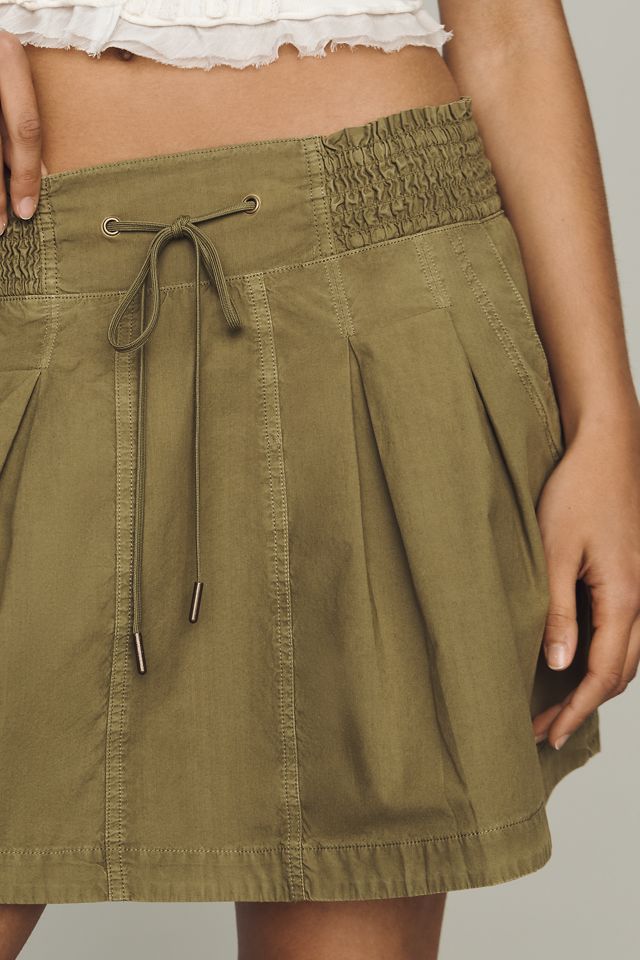 By Anthropologie Pleated Drawstring Mini Skirt #1