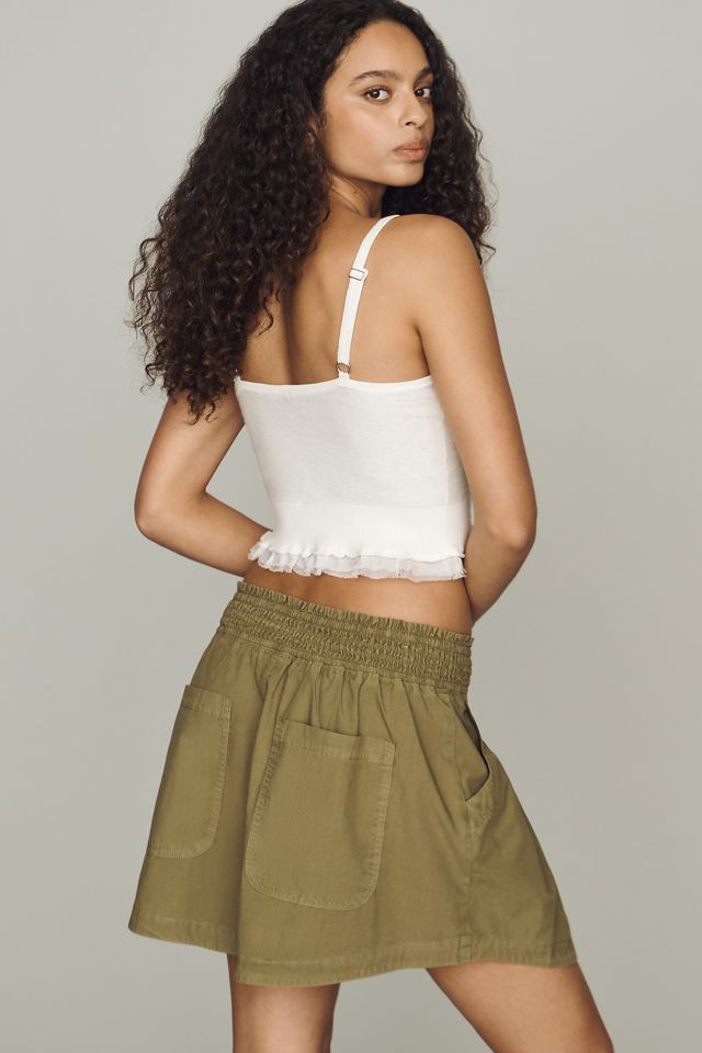 By Anthropologie Pleated Drawstring Mini Skirt #3