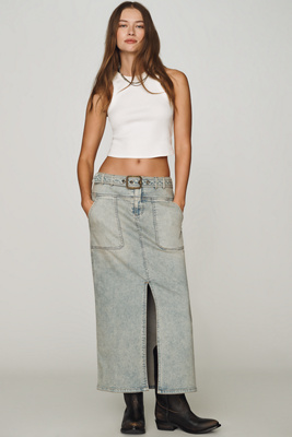Pilcro Slouchy Denim Column Skirt