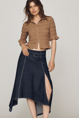 By Anthropologie Asymmetric Denim Skirt