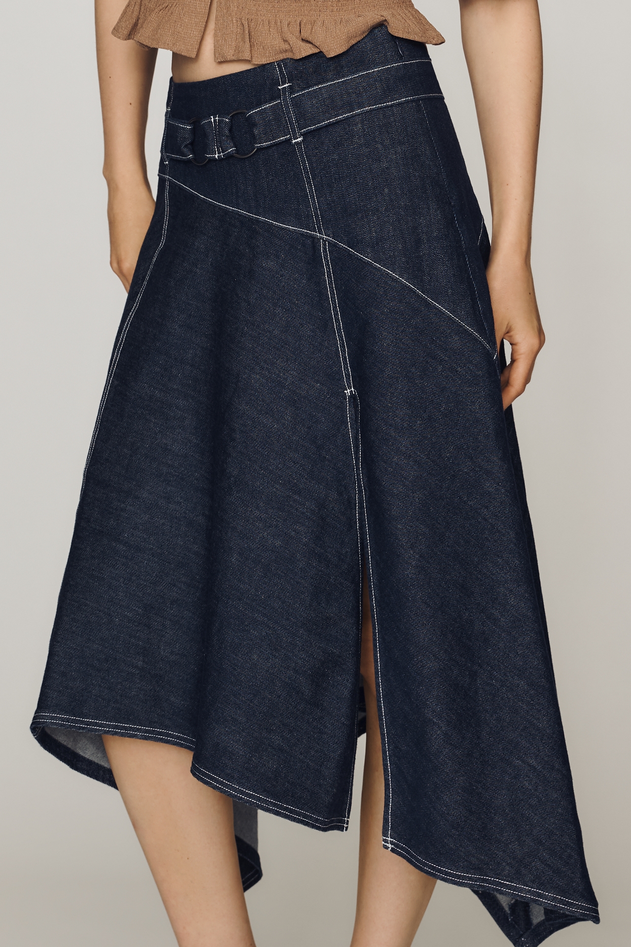 By Anthropologie Asymmetric Denim Skirt