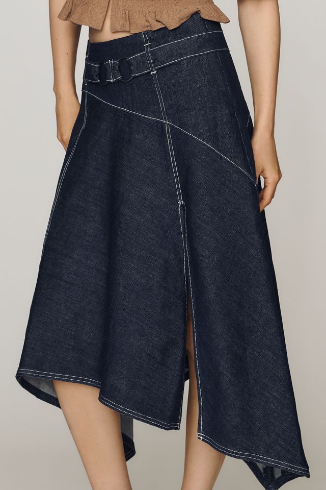 Jupe en jean asymétrique By Anthropologie #1