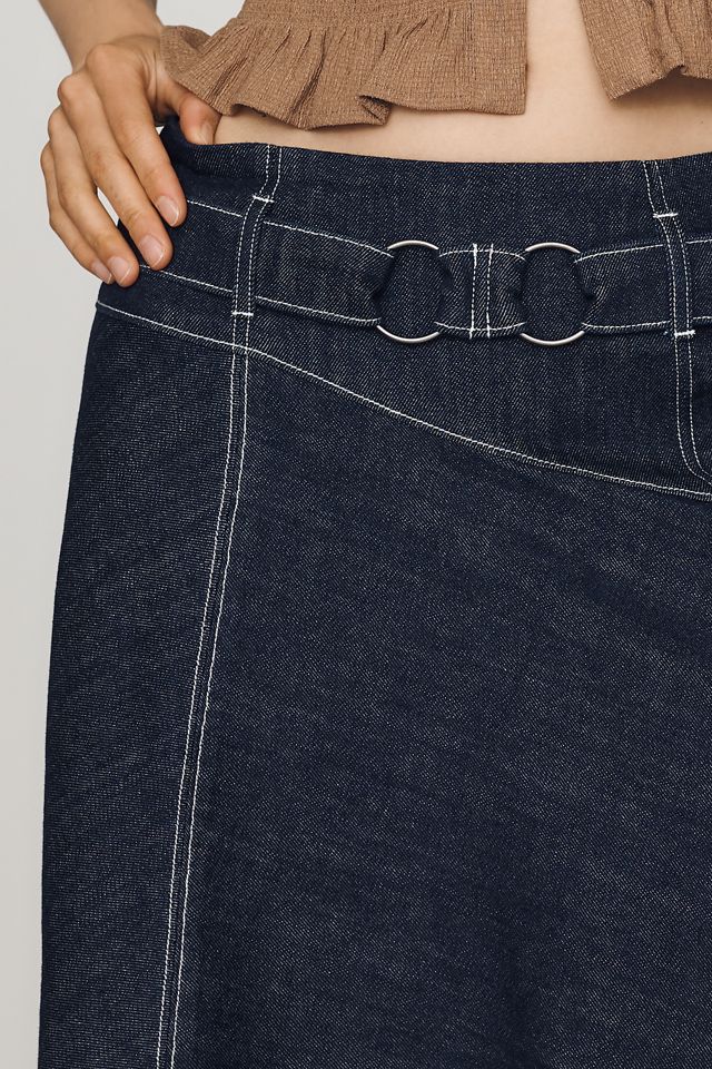 Jupe en jean asymétrique By Anthropologie #3