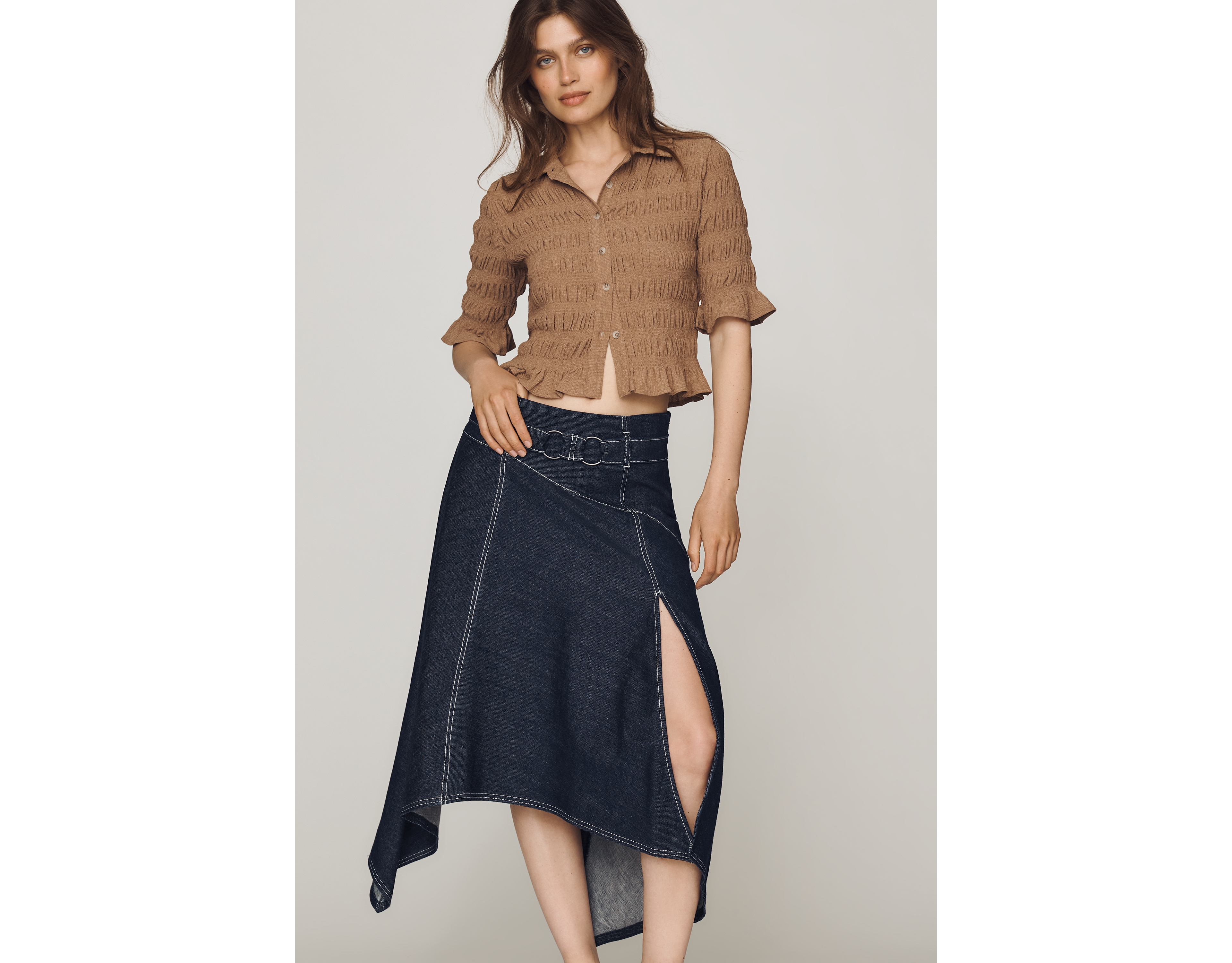By Anthropologie Asymmetric Denim Skirt