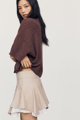 Maeve Double-Layer Godet Mini Skirt