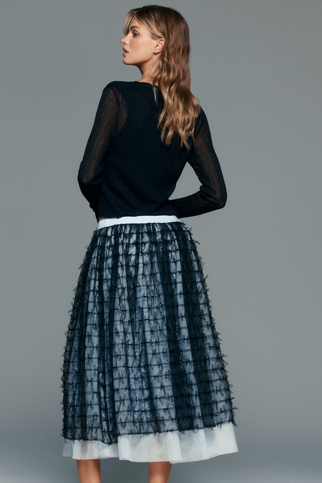 By Anthropologie Tulle Bow Midi Skirt #3