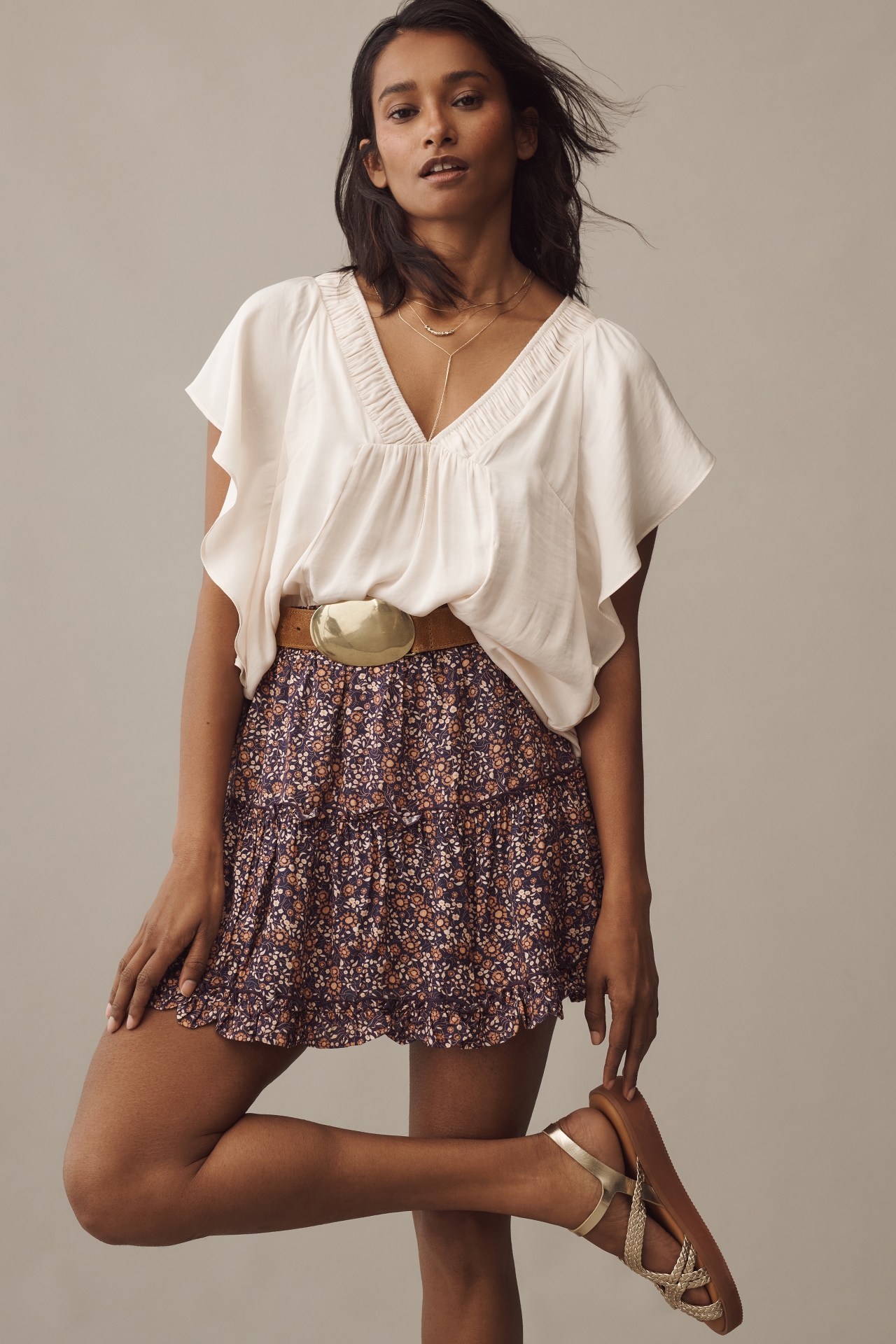 Bishop + Young Ruffle Mini Skirt