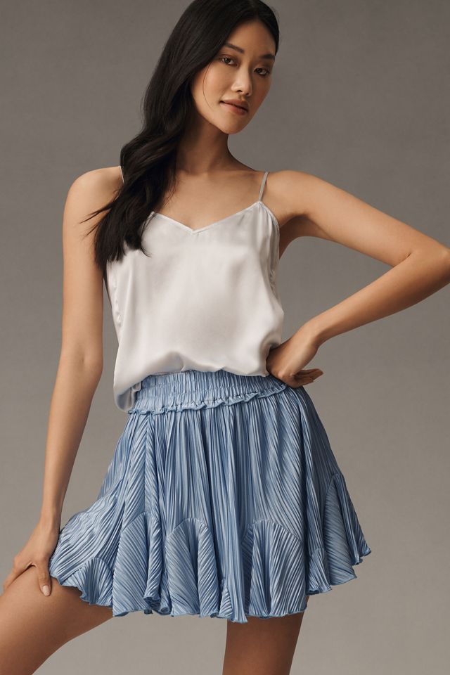Bishop + Young Plissé Mini Skirt | Anthropologie