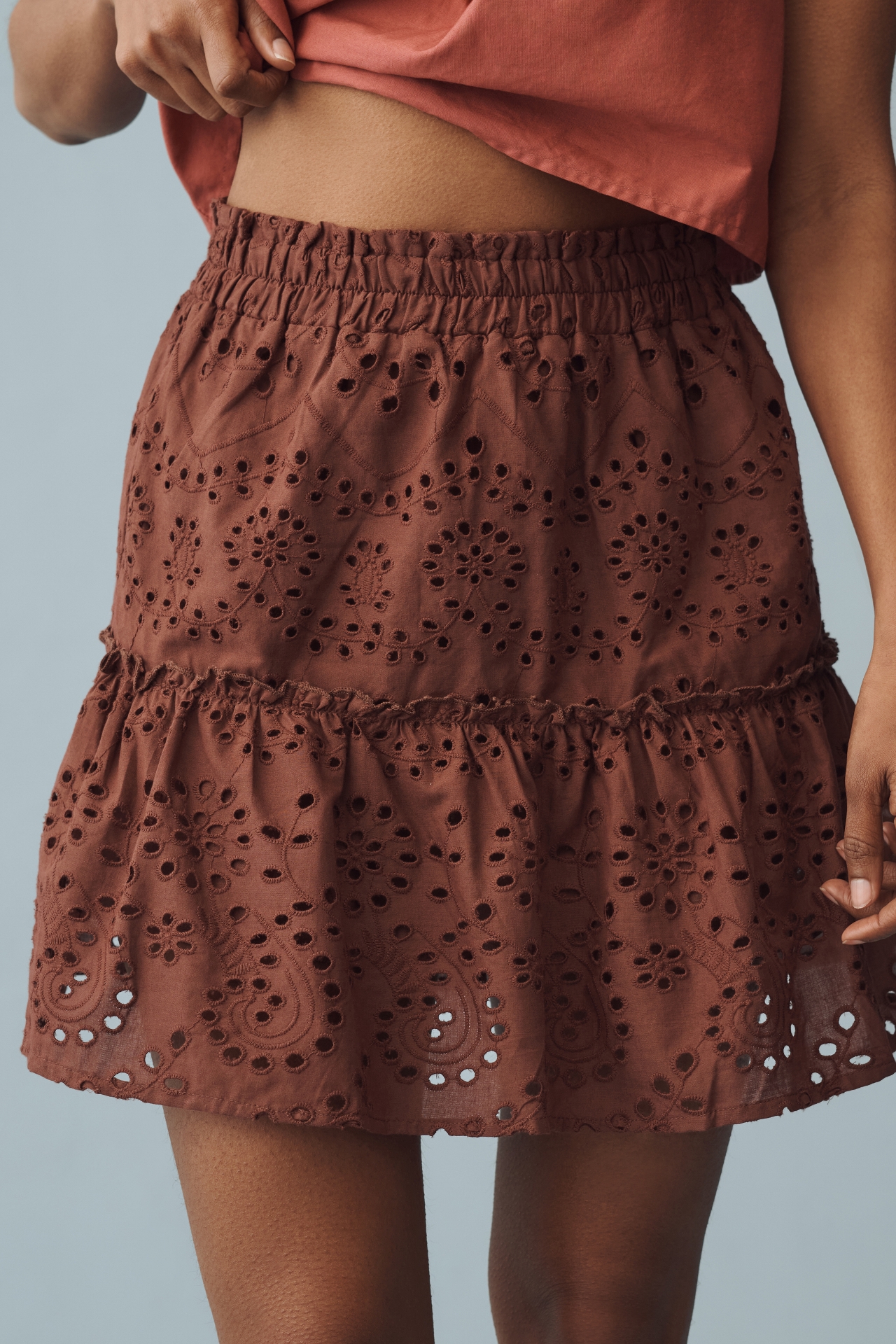 Bishop + Young Lace Ruffle Mini Skirt