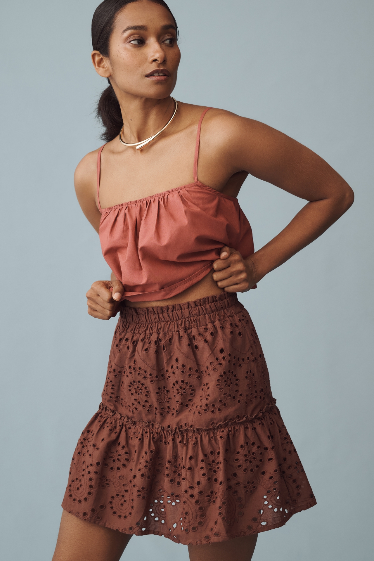 Bishop + Young Lace Ruffle Mini Skirt